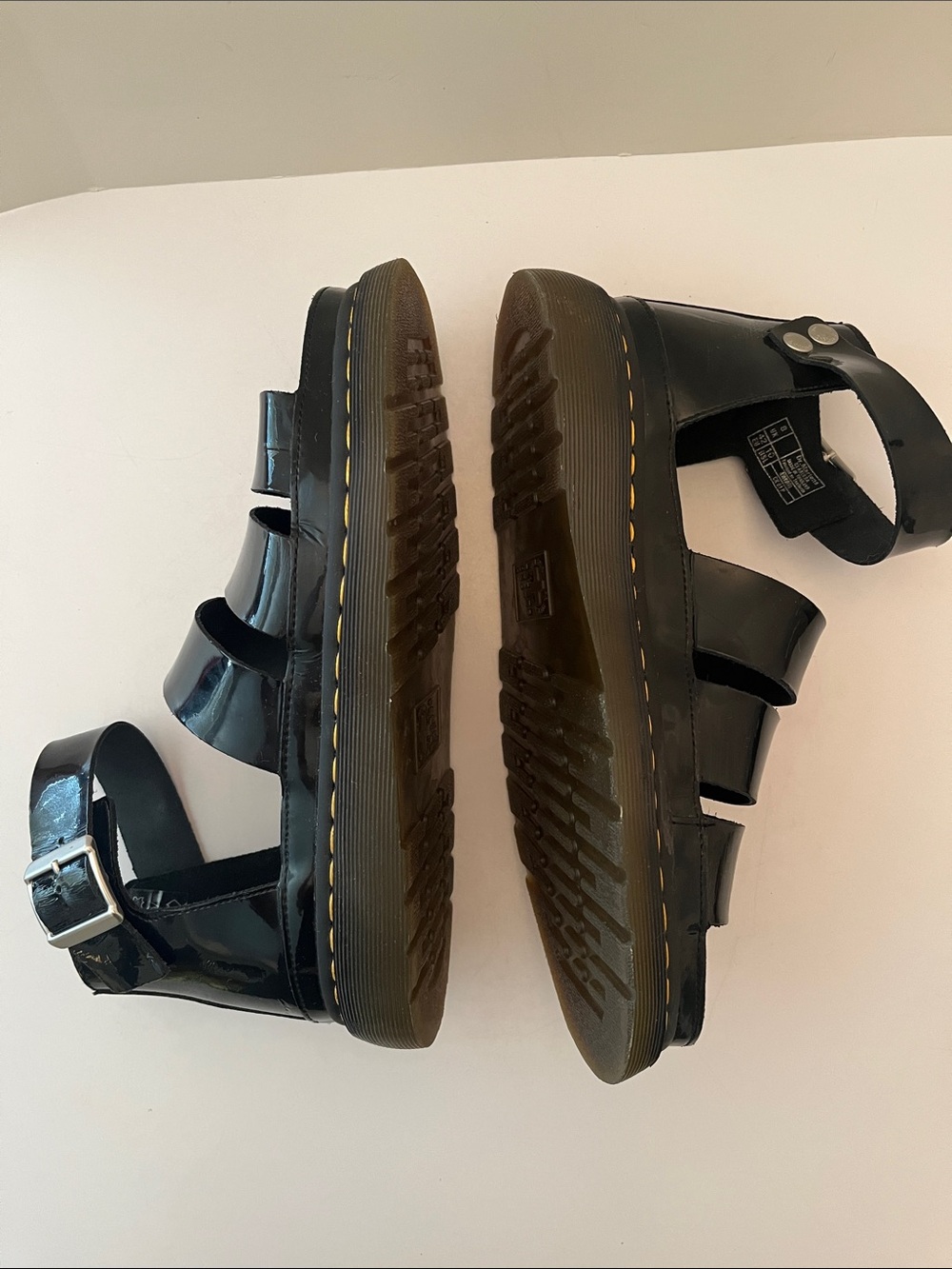 Dr. Martens Women’s Clarissa Sandals, size 10, black patent gladiator - Picture 4 of 11